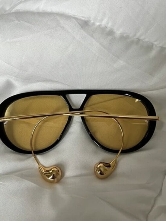Bottega Veneta Unique Gold-Detail Aviator Sunglasses - Picture 2 of 5